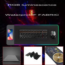 Wireless Mouse Pad Charger Wilress Fast Charging 5V/2A Mouse Mat with LED Light Indicator Extended Large Professional RGB Gaming 2024 - buy cheap