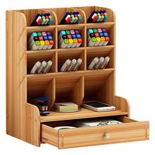 Wooden Desk Organizer Multi-Functional DIY Pen Holder Box Desktop Stationary Home Office Storage Rack 2024 - buy cheap