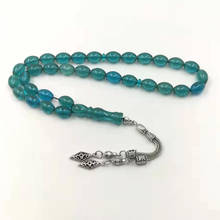 Blue Resin Tasbih 33 Beads Muslim rosary Metal tassel Islam Fashion bracelet Arabic Misbaha 2024 - buy cheap
