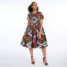 Fashion 2022 Sexy Ladies African Clothes Short Sleeve Summer American Dashiki Ankara Plus Size Bazin African Dresses for Women 2024 - buy cheap