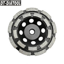 DT-DIATOOL 1pc M14 thread Dia 115mm/4.5inch Diamond Double Row Cup Grinding Wheel For Concrete Hard Stone Mranite Marble 2024 - buy cheap
