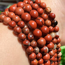 Jaspers Contas de Pedra Vermelha Natural Pedra Redonda Beads Para Fazer Jóias 15.5 inch/strand Escolha Tamanho 4 6 8 10 12mm-F00097 2024 - compre barato