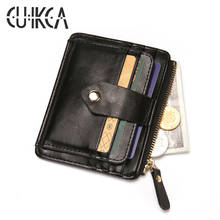 CUIKCA Women Men Wallet Unisex Leather Slim Wallet Zipper Coin Hasp Wallet Purse Credit Cards Holder ID Cases 2024 - buy cheap