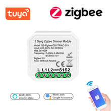 Модуль-переключатель Tuya ZigBee, 1 комплект/2 набора, для регулировки яркости, светильник, голосовое управление, умный дом, совместим с Alexa Google Home 2024 - купить недорого