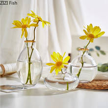 Vasos transparentes de luxo nórdico, ornamentos para sala de estar, escritório, decoração para mesa, hidroponia 2024 - compre barato