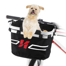 Bicycle Front Basket Collapsible Bike Handlebar Bag Pet Cat Dog Carrier Basket Bike Shopping Commuting for Cycling 2024 - buy cheap