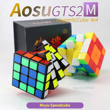 4x4x4 Магнитный куб скорость Moyu Aosu GTS2M GTS2 M головоломка Cubo Magico 4x4 Aosu GTS V2 M для профессиональной черной детской игрушки 2024 - купить недорого