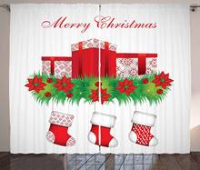 Рождественский подарок рождественские чулки оконные занавески домашний декор занавески для гостиной рождественские занавески s 2024 - купить недорого