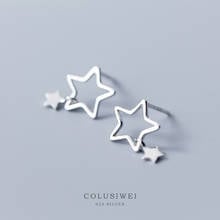 Colusiwei Hot Sale 925 Sterling Silver Double Stars Pentagram Stud Earrings for Women Fashion Earrings Fine Jewelry accessories 2024 - buy cheap