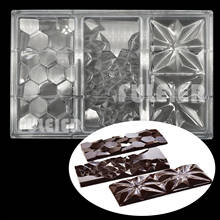 Moldes 3 em 1 de policarbonato para chocolate, forma de bolo com bandeja grossa para chocolate, forma de plástico para doces, ferramenta de padaria 2024 - compre barato