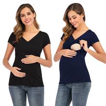 Женская однотонная блузка с коротким рукавом для беременных 2020 2024 - купить недорого