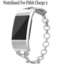Vintage Chain Band Stainless Steel Wristband For Fitbit Charge 2 Smart Watch Quick Release Watch Band Replacement Bracelet Strap 2024 - buy cheap