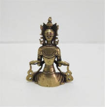 Estatua de cobre coleccionable, latón chino tallado, budismo tibetano, Vajra, Buda, Amitabha, exquisitas estatuas pequeñas 2024 - compra barato