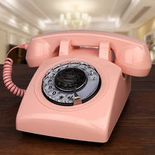 Pink Telephones,Corded Telephone Classic Rotary Dial Home Office Phones Antique Vintage Telephone of 1930s Old Fashion Telephone 2024 - buy cheap