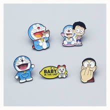 Japan Anime Enamel Brooch Cute Originality Lapel Badge Denim Jacket Backpack Pin Decoration Children's Fashion Jewelry Gifts 2024 - buy cheap