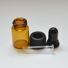 Botella pequeña de vidrio ámbar para aceite esencial, de 2ml pequeña botella portátil para Perfume, venta al por mayor, 100 Uds. 2024 - compra barato
