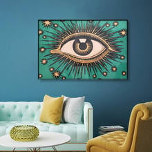 Póster de pared de ojo que todo lo ve, lienzo impreso, decoración Celestial, esotérica mística, pintura de lienzo 2024 - compra barato