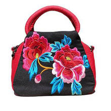 Women Handbag Floral Embroidery Bag National Women's Embroidered Linen Totes Cross-Body Dual-Use Shoulder Messenger Bag 2024 - buy cheap