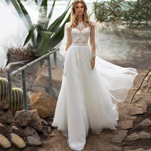 Vestido de Noiva Renda Elegant Lace Wedding Dresses A Line Vintage Wedding Gowns Long Sleeve Country Bridal Dress Trouwjurk 2024 - buy cheap