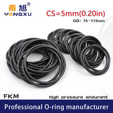 Fluorine rubber Ring Black FKM Orings Seal CS5mm OD70/75/80/85/90/95/100/115*5mm Ring Seal Gasket Oil Ring Fuel Sealing Washer 2024 - buy cheap