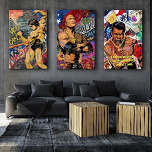 Impresiones en lienzo de arte callejero para decoración del hogar, póster moderno para sala de estar, pintura impresa artística, campeón de boxeo, Tyson, pintura en lienzo con Graffiti 2024 - compra barato