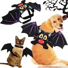 Мультфильм Летучая Мышь Хэллоуин для домашней собаки костюмы крылья летучей мыши вампир черный милый нарядный наряд Хэллоуин для домашней собаки Костюм Кошки дропшиппинг 2024 - купить недорого