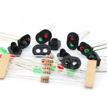 JTD07 10pcs Signal Heads With 3mm 2 LEDs Red Green for Railway Signal HO or OO Scale NEW 2024 - buy cheap