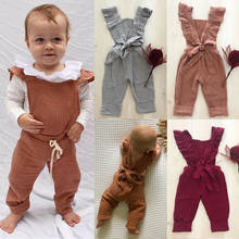 Pudcoco/Одежда для маленьких девочек; хлопковый комбинезон с рюшами и открытой спиной; цельнокроеный комбинезон; пляжный костюм; одежда 2024 - купить недорого