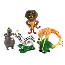 Boneco infantil de pvc 4 tamanhos, 7-8cm, estampa de animal de madaquálise, zebra, tigre, melman, hippo, glória, boneco fofo 2024 - compre barato