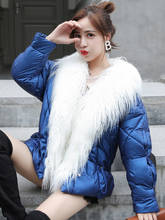 Chaqueta de algodón con cuello de piel de oveja de Mongolia Real para mujer, abrigo grueso y cálido de invierno, Parka de alta calidad, nuevo listado 2021 2024 - compra barato