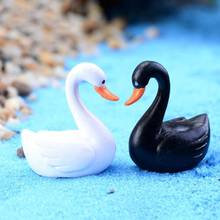 Small Mini Cute Goose Swan Model Aquariums Ornaments Fairy Garden Decoration Miniature Figurine DIY Home Accessories White Black 2024 - buy cheap