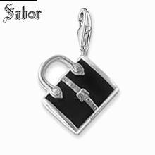 thomas Black Bag Handbag Charm Pendant,2020 Jewelry For Women Girl,womens Cute Gift Silver color plated Fit Bracelet charms 2024 - buy cheap