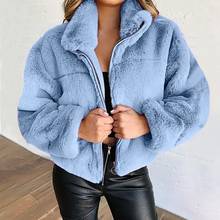 Oversize Faux Fur Coat Zipper Mink Coats Women 2021 Autumn Winter Fluffy Tops Thick Warm Short Fur Jacket Coats Manteau Femme 2024 - buy cheap