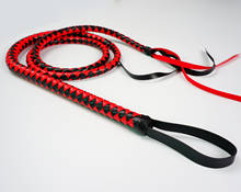 Leather Horse Whip Bull Whip, 4 Plait Bullwhip, 6 Feet - Color Choice: White or Red 2024 - buy cheap