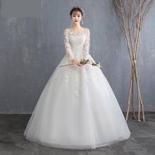 Cheap Wedding Dress 2021 New Full Sleeve Classic Embroidery Lace Up Ball Gown Princess Wedding Dresses Robe De Mariee F 2024 - buy cheap