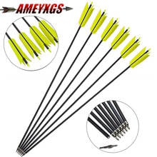6/12pcs 30" Archery Carbon Arrows FLU-FLU 4" Turkey Feather Target Hunting Spine 400 Carbon Arrow Hunting Shooting Accessories 2024 - buy cheap