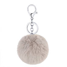 8CM pompom fashion simple keychain pendant 35 colors imitation rex rabbit fur ball ladies bag key chain accessories 2024 - buy cheap