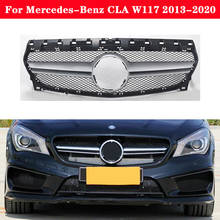 Car styling Middle grille for Mercedes-Benz CLA W117 2013-2020 AMG Silver Black front bumper Auto Center Grille refit to CLA 45 2024 - buy cheap