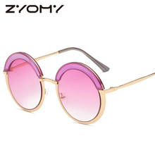 Q 2020 Fashion Retro Round Brand Designer Sunglasses Women Vintage Sun Glasses Shades Mirror Eyewear Gafas De Sol Mujer UV400 2024 - buy cheap