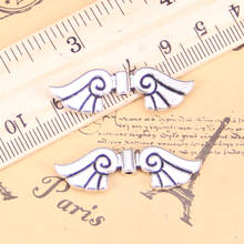 8 piezas de abalorios de alas de Ángel, colgantes antiguos de 16x11mm, joyería de plata tibetana Vintage, bricolaje para pulsera y collar 2024 - compra barato