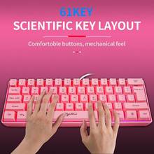 V700 Gaming Keyboard RGB Adjustable Backlight Brightness Mechanical Keyboard USB Mini Keyboard 61 Keys For Gaming Accessories 2024 - buy cheap