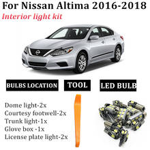 8Bulbs Car LED Dome Light Interior Kit For Nissan Altima 2016 2017 2018 Trunk Door License Plate Lamp Car led Accessories light 2024 - buy cheap