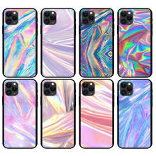 Black tpu case for iphone 5 5s se 2020 6 6s 7 8 plus x 10 XR XS 11 12 mini pro MAX back cover Holographic Iridescent 2024 - buy cheap