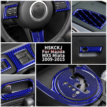 Azul escuro adesivos de fibra de carbono para 2009-2015 mazda mx5 nc miata roadster centro console multimídia botões acessórios interiores 2024 - compre barato