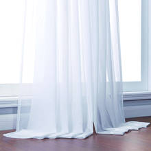 XUNTUO-cortinas blancas de tul sólido para sala de estar, cocina, tratamientos modernos, cortinas de tul, cortinas de ventana transparentes para el dormitorio 2024 - compra barato