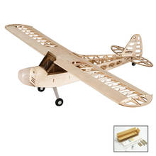 Diy modelo de vôo s0801 balsa de madeira rc avião 1.2m piper cub J-3 kit avião controle remoto versão diy brinquedos para crianças 2024 - compre barato