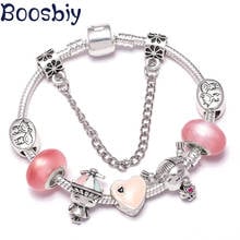 Boosbiy Silver Plated Boys & Girls Beads Charm Bracelets for Women Fits Brand Bracelets For Valentine's Day Fashion Jewelry 2024 - buy cheap