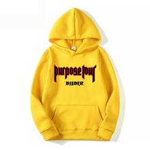 Sudadera con capucha de Justin Bieber Purpose Tour para hombre, ropa de calle con letras, estilo Casual, Hip Hop 2024 - compra barato