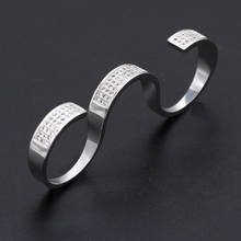 Anillo de tres dedos para mujer anillo de tamaño ajustable con AAA Cubi Zirconia piedras anillo de dedo de Color plateado para mujer joyería de moda 2024 - compra barato