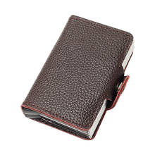 2019Mini Credit Card Holder Women RFID Id Holder Case Leather Metal  Wallet new Anti-theft Automatic Credit Card Male Coin Purse 2024 - buy cheap